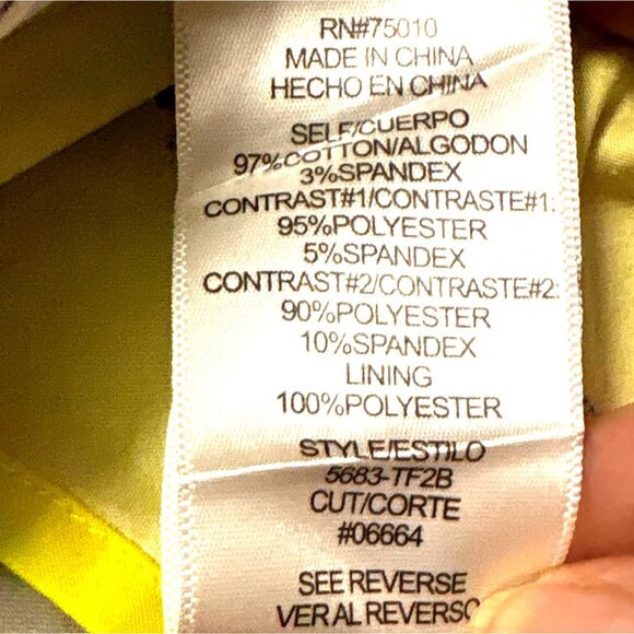 NWT Y2K Navy & Yellow Floral Skater Dress By City Triangle RN#75010 Size 13 - Picture 6 of 6